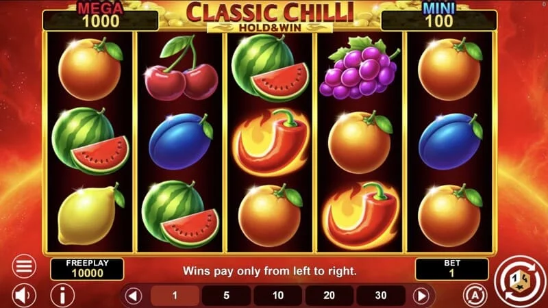 Classic Chilli Hold & Win - gelendong 5x3 dengan simbol cili